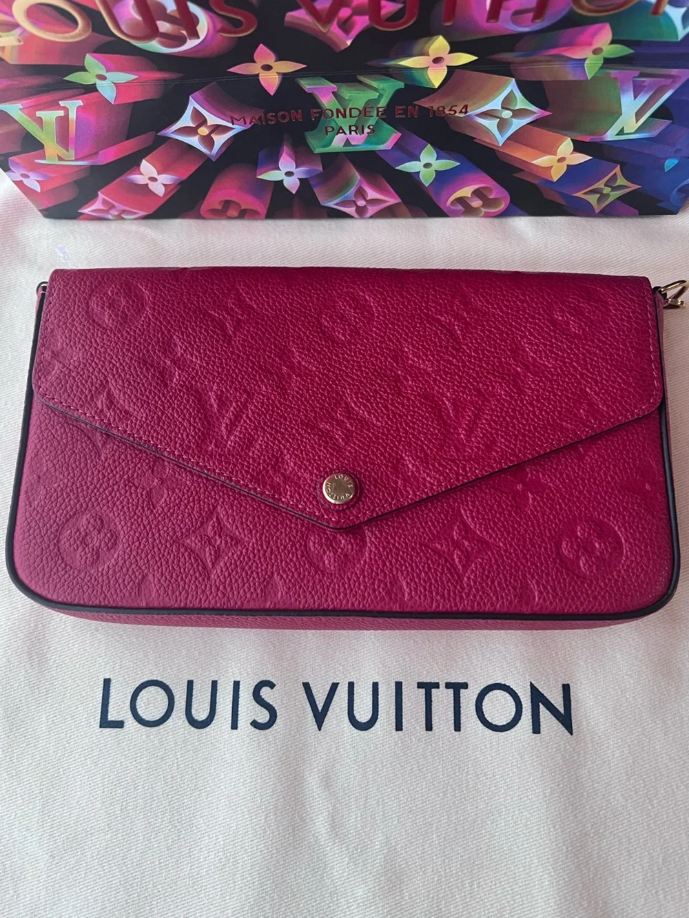 Louis Vuitton Red Felicie Empreint